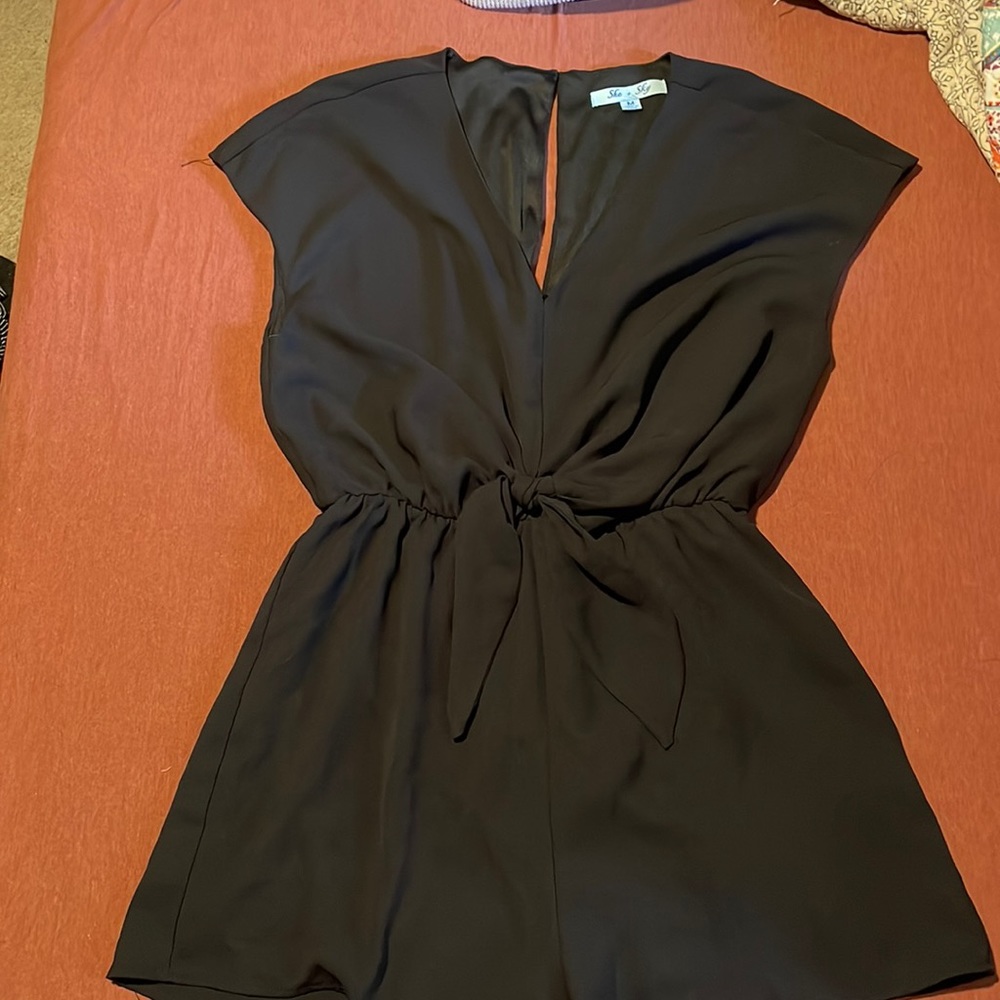 She + Sky Black Romper